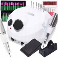 FREZARKA DO PAZNOKCI 65W MANICURE PEDICURE HYBRYDA ŻEL +48 FREZÓW PEDAŁ