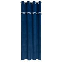 Zasłona na przelotkach z dekoracyjną taśmą CAR 140X250 granatowa
