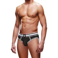 prowler brief xs - majtki na paskach z otwartym tyłem, czarno-białe