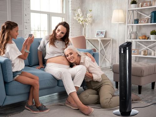 WENTYLATOR STOJĄCY KOLUMNOWY WIATRAK PODŁOGOWY OSCYLACJA TIMER LED na Arena.pl