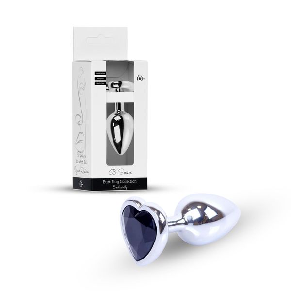 Plug-Jewellery Silver  Heart Plug- Black zdjęcie 11