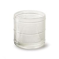 Świecznik szklany na podgrzewacze tea light DELICATE wzorek paski 7,1 x 6,8 cm bezbarwny