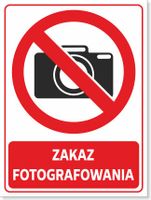 Naklejka ZAKAZ FOTOGRAFOWANIA 20x15 cm