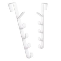 Wieszak pionowy biały do drzwi szafki z haczykami na ręczniki do łazienki