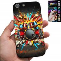 ETUI DO IPHONE 5 / 5S / 5C - ROCK PERKUSJA BĘBNY ROCK & ROLL + FOLIA