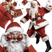 Profesjonalny Strój Świętego Mikołaja Gwiazdora Kostium Komplet 13 El.