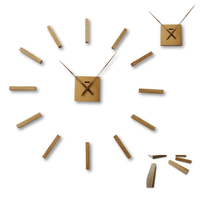 Zegar Ścienny Drewniany 3D Przyklejany Duży 90 cm Parlan Dębowy Do Salonu