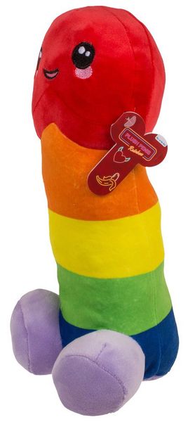 Rainbow Pluszowy Mały Penisek Do Ściskania 30 Cm Prezent zdjęcie 3