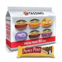 Kapsułki TASSIMO Jacobs MEGAPACK zestaw 80szt, 5+1 opakowanie GRATIS!