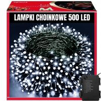 LAMPKI CHOINKOWE 500LED 32,7m ZEWNĘTRZNE WEWNĘTRZNE BIAŁE ZIMNE ŚWIĄTECZNE