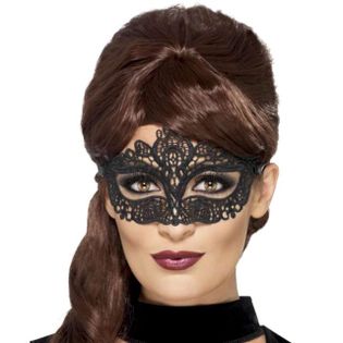 Maska karnawałowa "Wenecka - Wyszywana", czarna, Smiffys