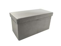 Pufa tapicerowana ze schowkiem PERFECT DUO 60x30x30 cm szara