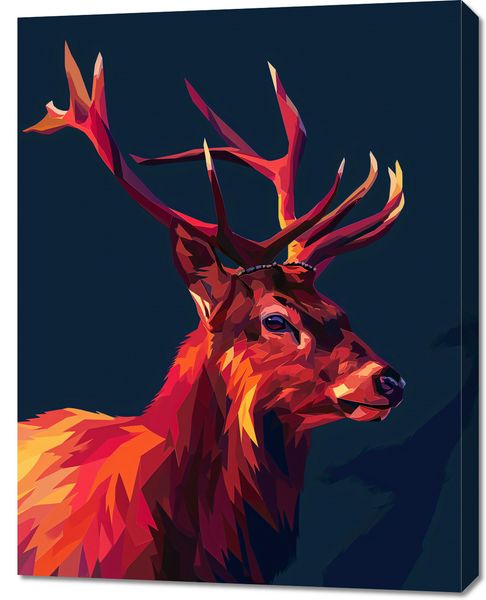 Obraz 70x90cm Jeleń w Geometrii zdjęcie 1