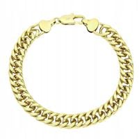 Bransoletka pancerka podwójna pozłacana 14K 20,5 cm 8 mm