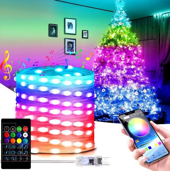 TAŚMA 200 LED INTELIGENTNE LAMPKI APLIKACJA BLUETOOTH PILOT STEROWANIE 20M zdjęcie 11