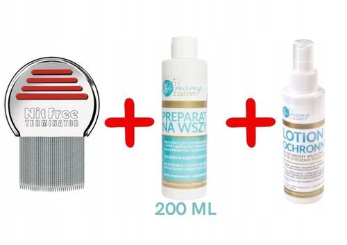HIT WSZY 3w1 grzebień NitFree Terminator + preparat 200ml + lotion ochronny na Arena.pl