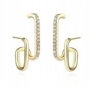 KOLCZYKI CHIC CLAW ZŁOTE CYRKONIE EC133