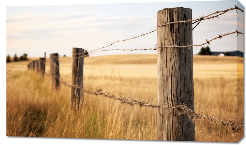 Obraz 100x60cm Płot na Polu zdjęcie 1