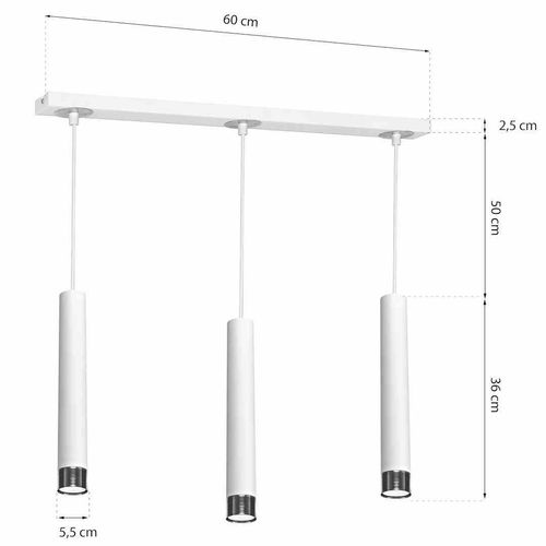 LAMPA WISZĄCA DANI WHITE/CHROME 3XGU10 na Arena.pl