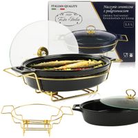 CERAMICZNE NACZYNIE DO SERWOWANIA POTRAW 2,5L Z PODGRZEWACZEM NA STÓŁ