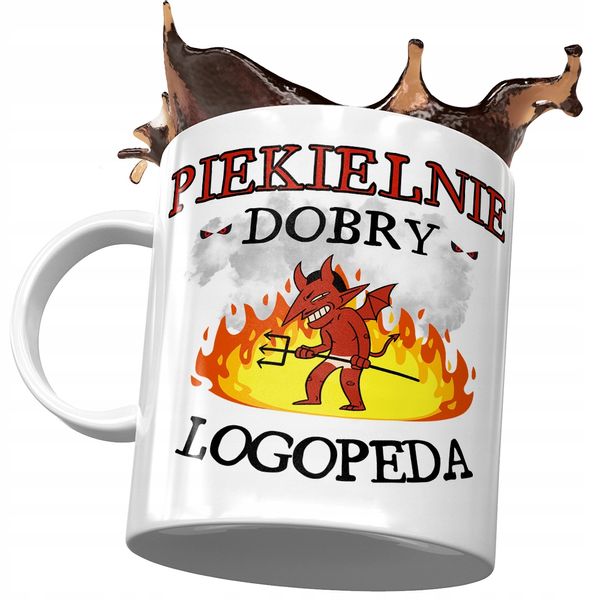 Kubek Dla Logopedy Piekielnie Dobry Logopeda Z Nadrukiem Ze Zdjęciem zdjęcie 1
