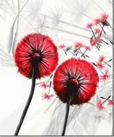 60CM 50CM OBRAZ ŚCIENNY DMUCHAWCE CZERWIENI DRUK PŁÓTNO