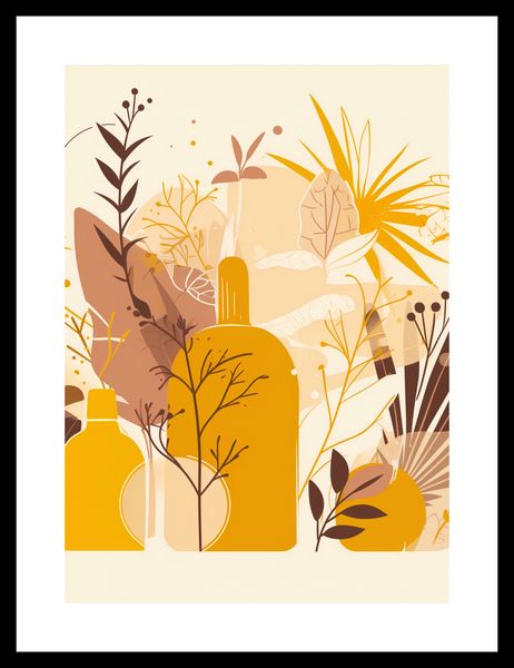Plakat 50x70cm Złote Rośliny zdjęcie 3
