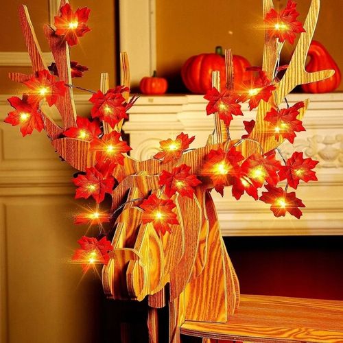 GIRLANDA ŚWIETLNA LAMPKI LED LIŚCIE KLONU DEKORACJE JESIENNE HALLOWEEN na Arena.pl