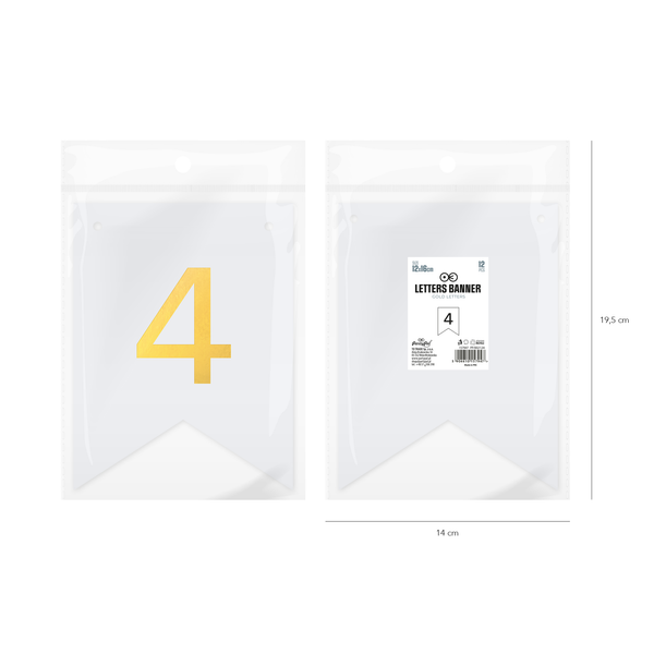 Baner DIY 16 cm - cyfra 4 zdjęcie 2