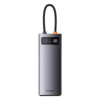 hub 7w1 baseus metal gleam series, usb-c do 3x usb 3.0 + hdmi + usb-c