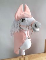 zestaw dla hobby horse a4: derka + nauszniki - pudrowy róż