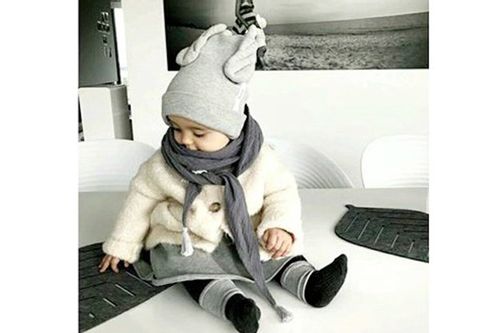 Chusta muślinowa pod szyję dla dzieci frędzle chwosty jasny szary L na Arena.pl