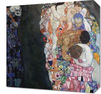 Obraz 40x40cm Śmierć i Życie, Gustaw Klimt Vintage do Salonu