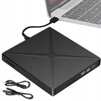 PRZENOŚNY NAPĘD ZEWNĘTRZNY CD DVD NAGRYWARKA DVD USB CZARNY CZYTNIK KART SD