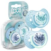 LOVI Smoczek uspokajający dynamiczny TIE DYE BLUE 18m+ 2 sztuki