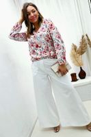 Bluzka Blue w Kwiaty Różowo-Czerwona 40