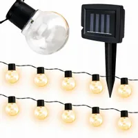 GIRLANDA SOLARNA OGRODOWA 10x ŻARÓWEK KULEK LED - Oświetlenie na taras