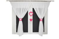 Firana dziewczynki serce grilanda ażur RÓŻ 300x150