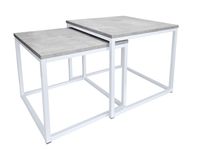 Stolik kawowy 2W1 beton podstawa biała