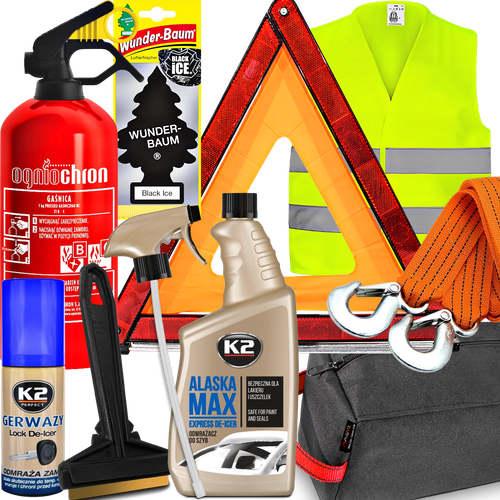 Gaśnica Trójkąt Kamizelka Sznurki Do Naprawy Opon Linka Torba Odmrażacz na Arena.pl