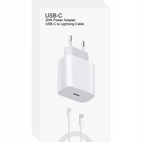 SZYBKA ŁADOWARKA DO IPHONE KOSTKA 20W + KABEL 1M / USB-C - IPHONE LIGHTING na Arena.pl