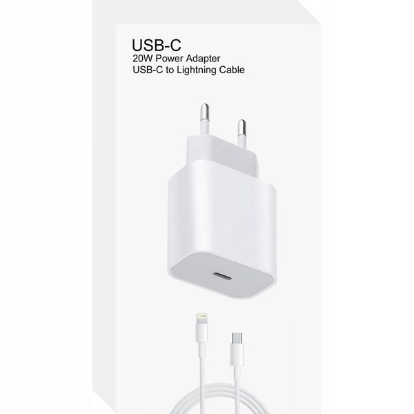 SZYBKA ŁADOWARKA DO IPHONE KOSTKA 20W + KABEL 1M / USB-C - IPHONE LIGHTING zdjęcie 2