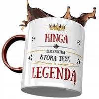 Kubek Bordowy Dla Kingi Koleżanki Na Prezent Z Nadrukiem Ze Zdjęciem