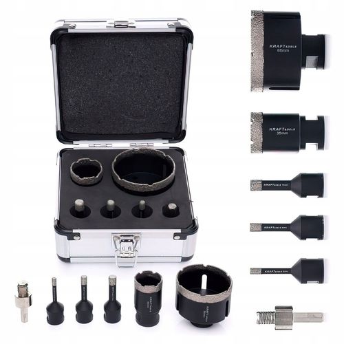 Zestaw Otwornic Diamentowych Kraft&Dele 6 sztuk 6-68 mm na Arena.pl