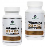 Witamina D3 4000IU + K2 MK-7 100 mcg - 2 opakowania - Zdrowe Kości i Serce