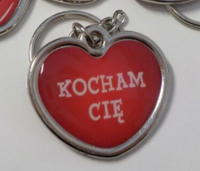 brelok  10szt. metalowy serce Kocham Cię