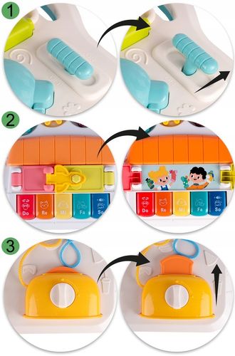 STOLIK EDUKACYJNY INTERAKTYWNY TABLICA MANIPULACYJNA KŁÓDKI KLUCZE PIANINO na Arena.pl