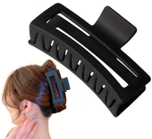 Klamra spinka duża plastikowa kwadratowa czarna ozdobna