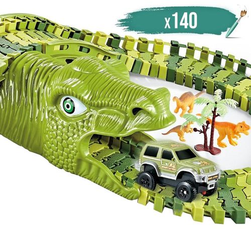 Tor Wyścigowy Park Dinozaurów Segmentowa Budowa XL 140 el. Akcesoria 210cm na Arena.pl