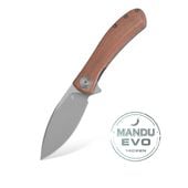 Nóż Składany Trollsky Knives Mandu EVO Grey 14C28N Brown Micarta